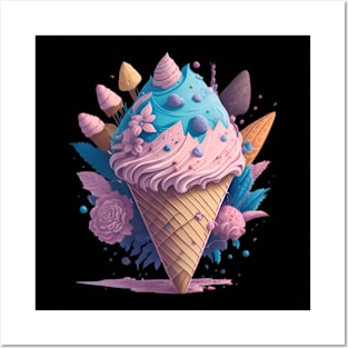 ice cream graffiti illustration Posters and Art